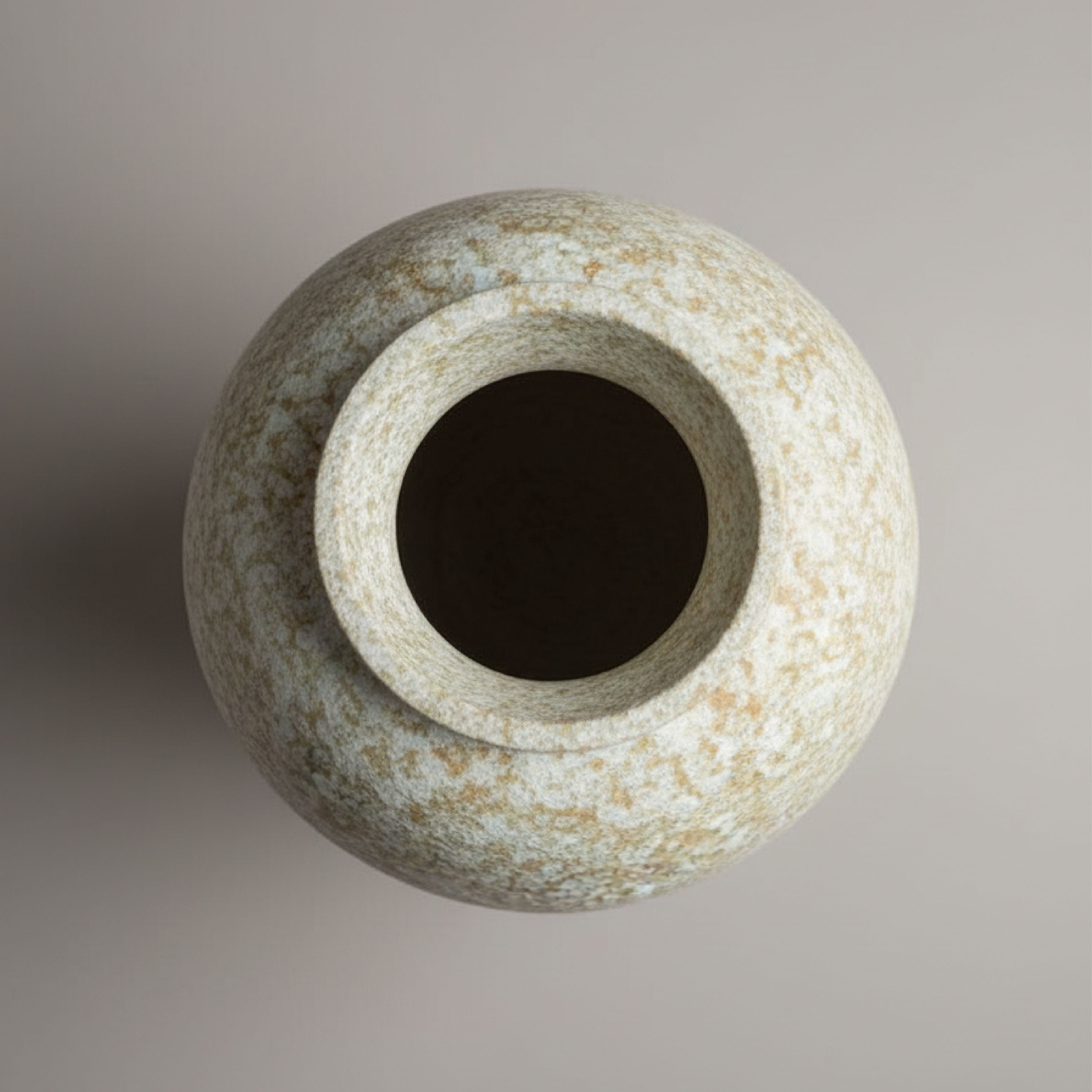 Modern Textured Mottled Ceramic Vase - Sand and White, Decorative Tabletop Accent