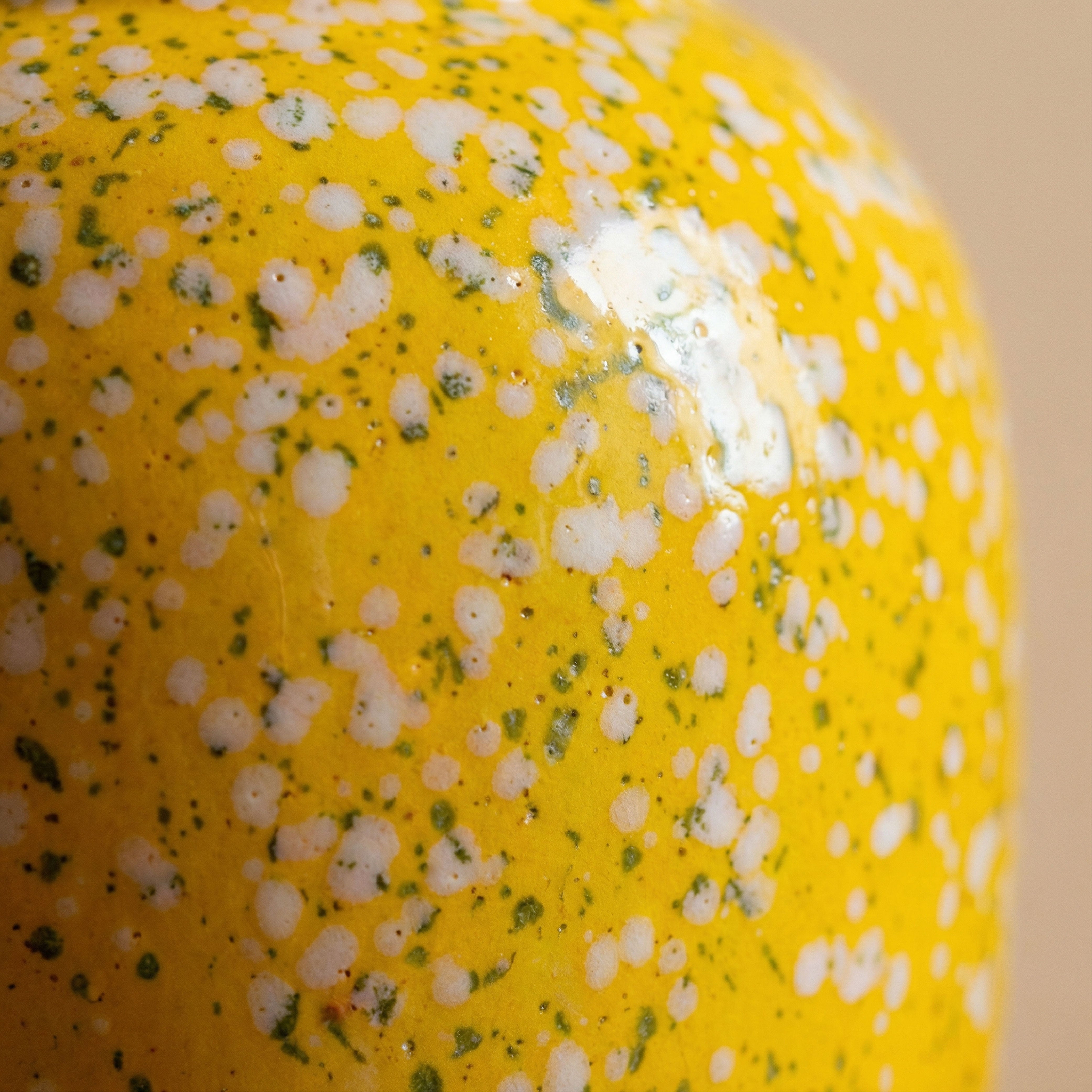 Vibrant "Lemon Confetti" Speckled Ceramic Vase – Bold Yellow Statement Pottery