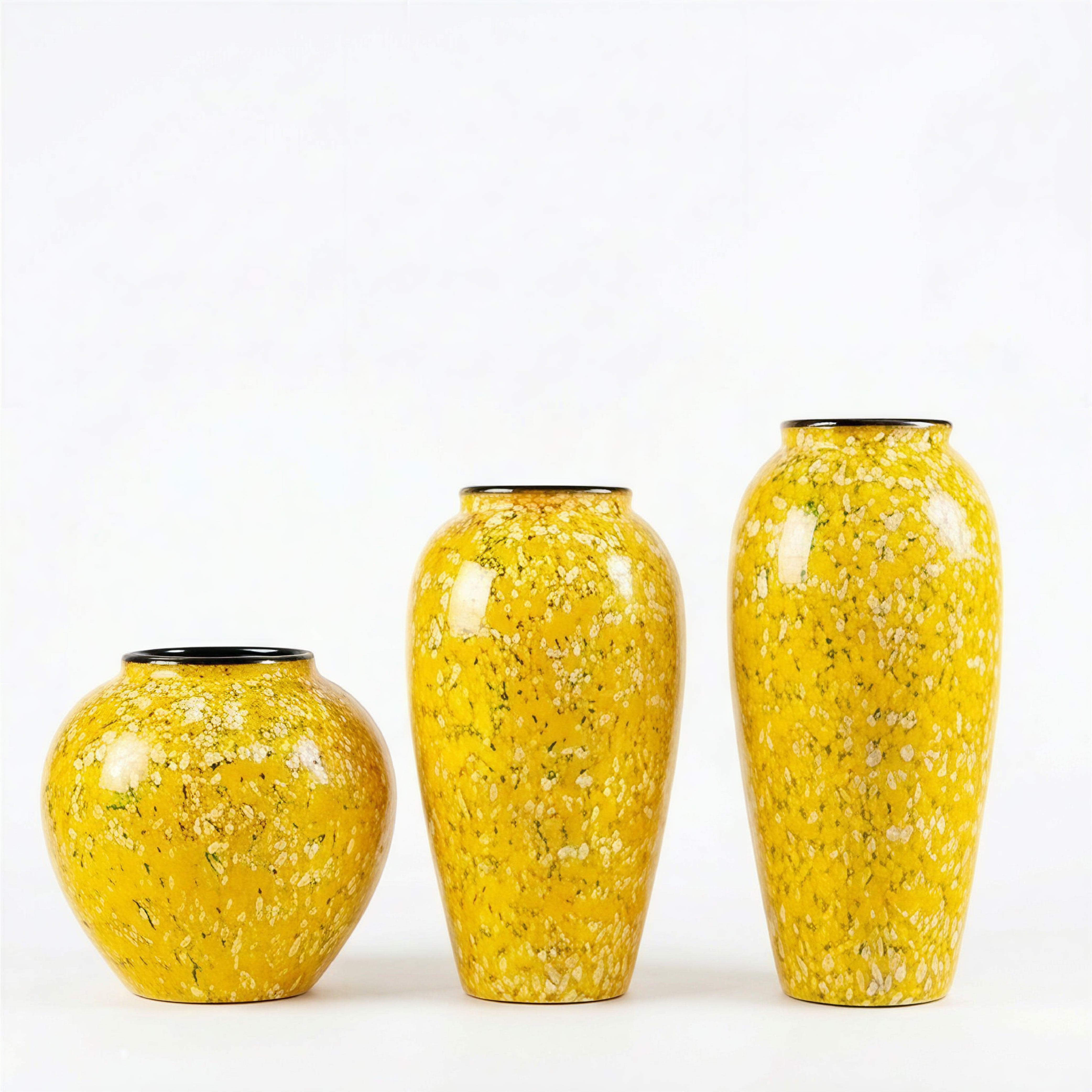 Vibrant "Lemon Confetti" Speckled Ceramic Vase – Bold Yellow Statement Pottery