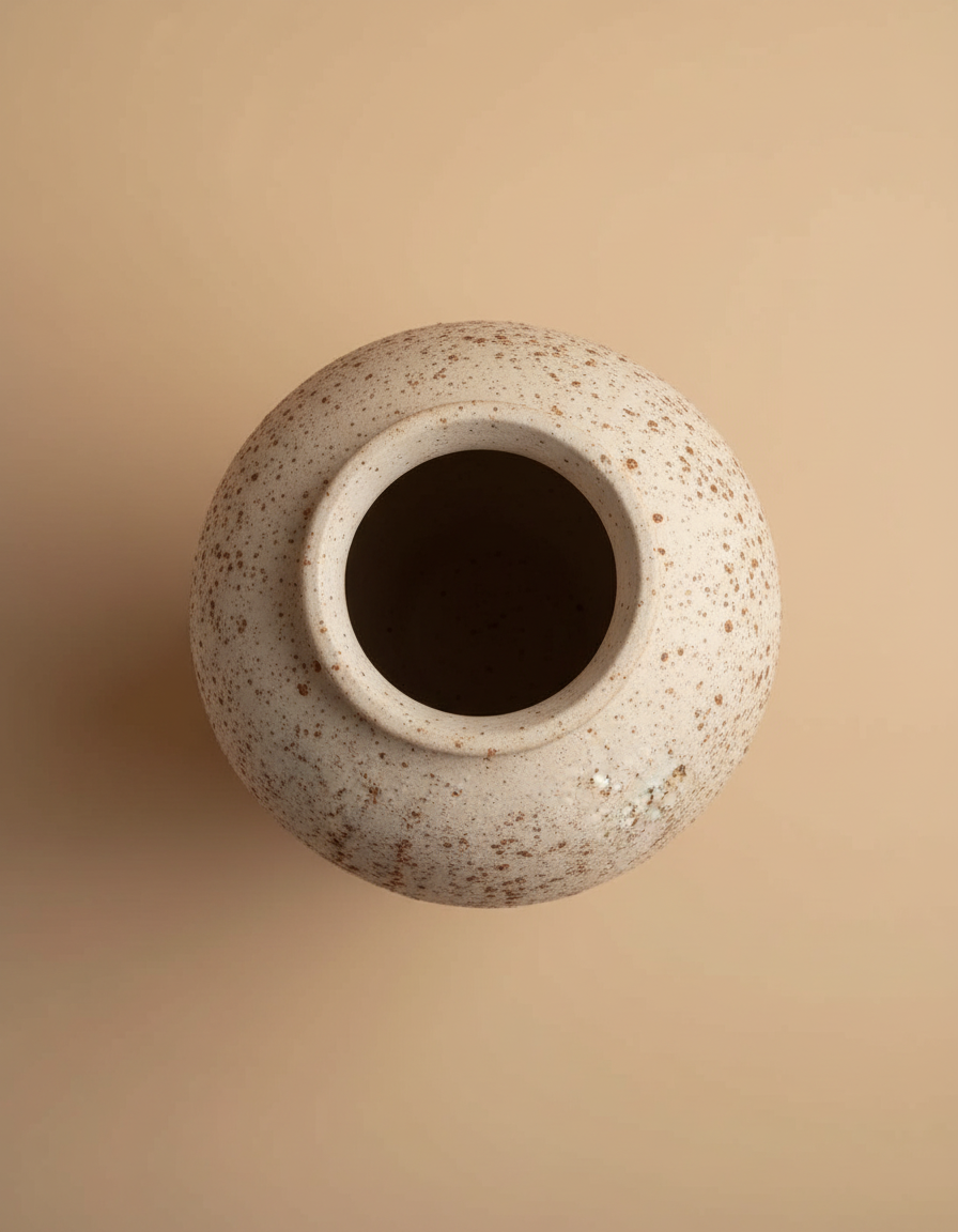 Hand-Finished Earthy Speckled Ceramic Vase – Rustic Mottled Stoneware for Organic Modern Decor