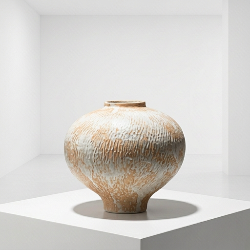 Wabi-Sabi Inspired Textured White & Terracotta Moon Jar