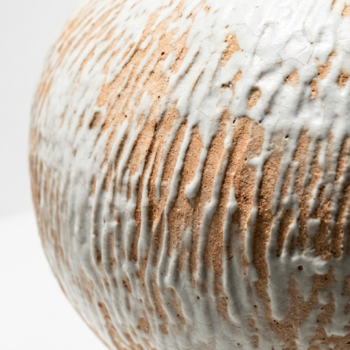 Wabi-Sabi Inspired Textured White & Terracotta Moon Jar