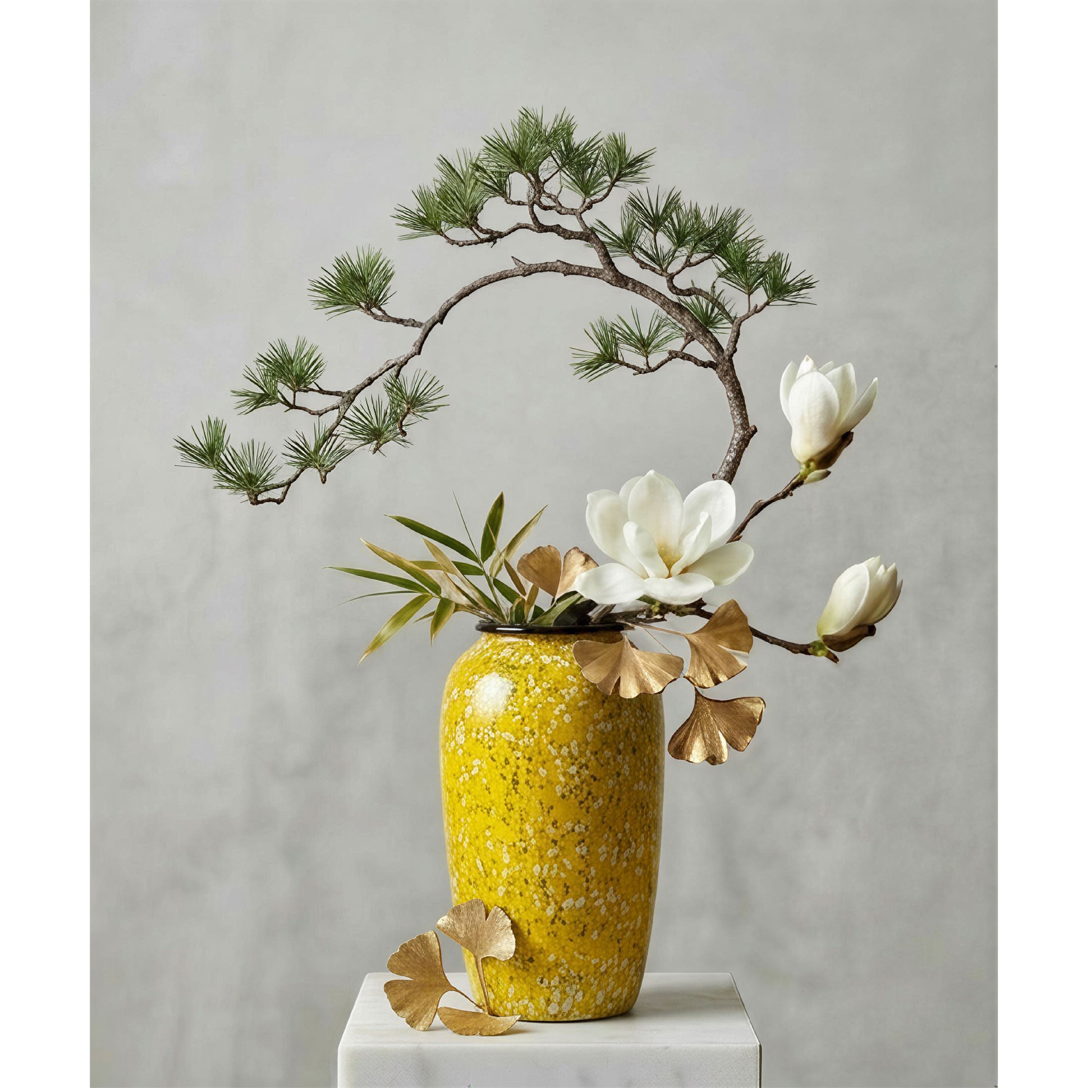 Vibrant "Lemon Confetti" Speckled Ceramic Vase – Bold Yellow Statement Pottery