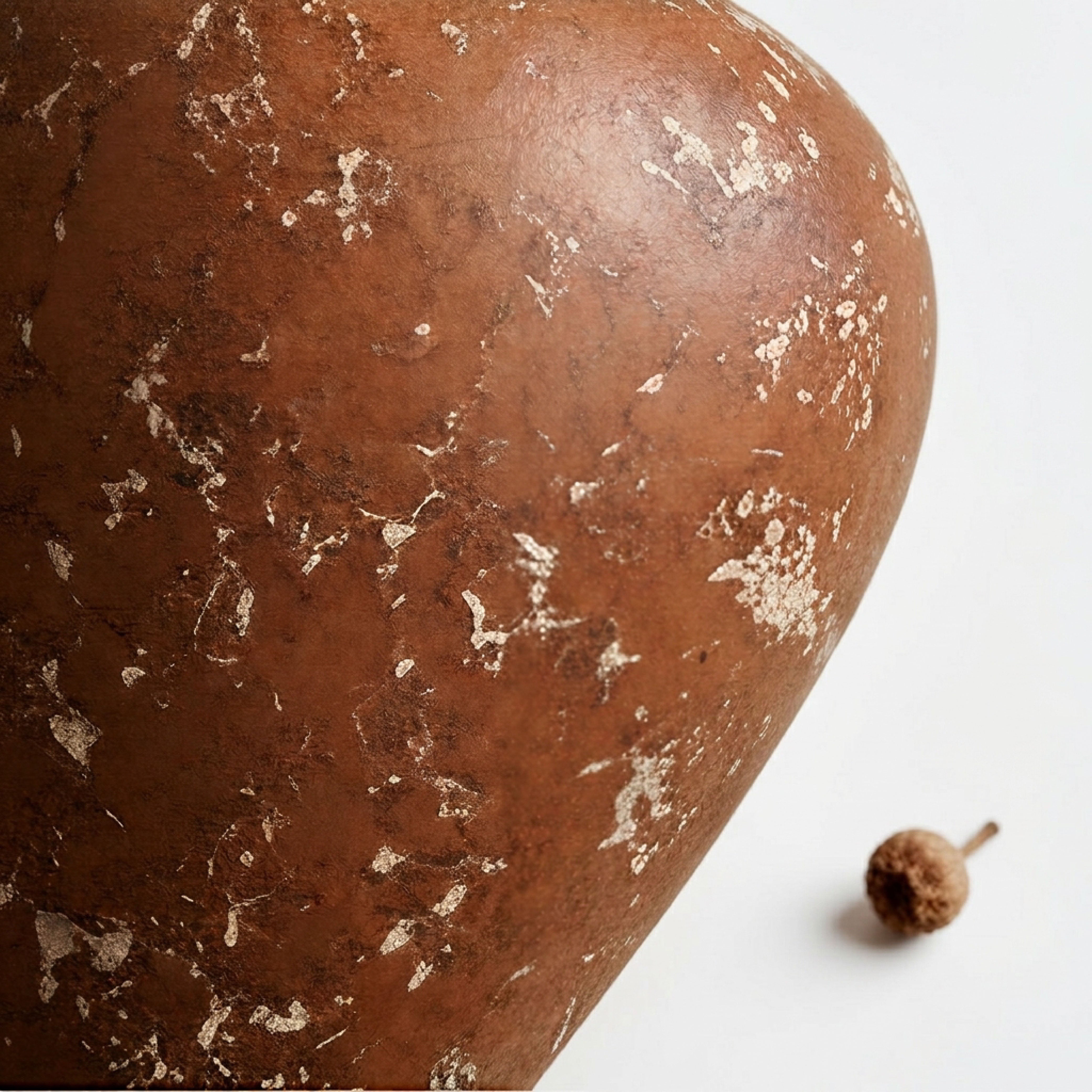 Textured Clay Vessel with Abstract Pale Speckling - Sculptural Modern Terracotta Vase