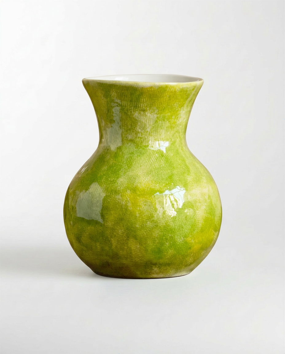 "Sunlit Meadow" Artisanal Reactive Glaze Ceramic Vase