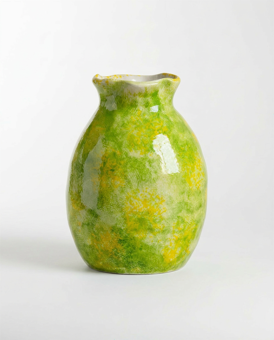 "Sunlit Meadow" Artisanal Reactive Glaze Ceramic Vase