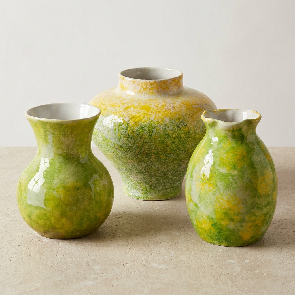 "Sunlit Meadow" Artisanal Reactive Glaze Ceramic Vase