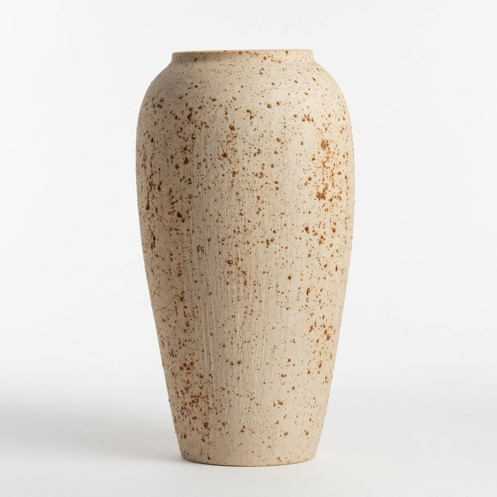 Hand-Finished Earthy Speckled Ceramic Vase – Rustic Mottled Stoneware for Organic Modern Decor